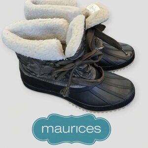 Maurices Jessie Duck Faux Fur Lining Ankle Comfort Boots Womens 10M